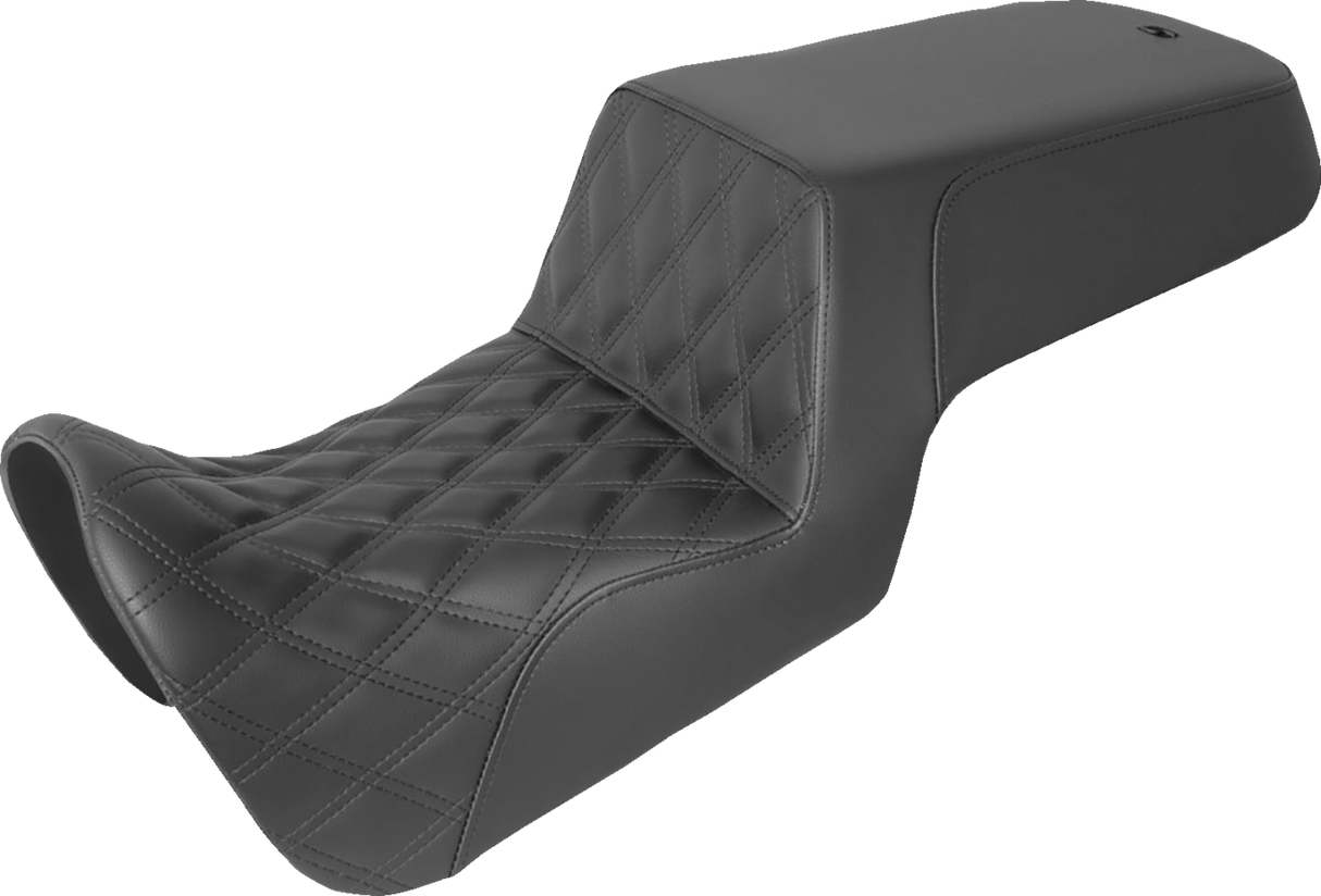 SADDLEMEN Step Up Seat - Front Lattice Stitch/Rear Smooth - Black 821-34-172