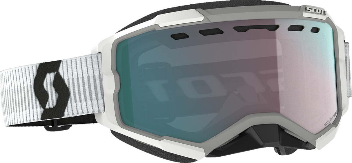 SCOTT Fury Snow Goggles - White - Enhancer Aqua Chrome 278605-0002351