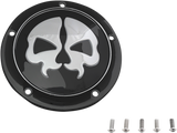 DRAG SPECIALTIES Split Skull Derby Cover - Black - 5-Hole 78043B