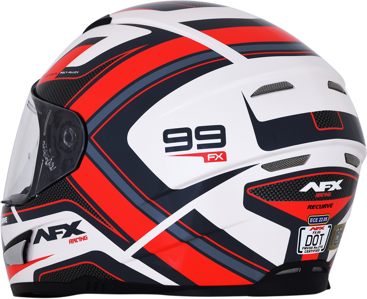 AFX FX-99 Helmet - Recurve - Pearl White/Red - 2XL 0101-11130