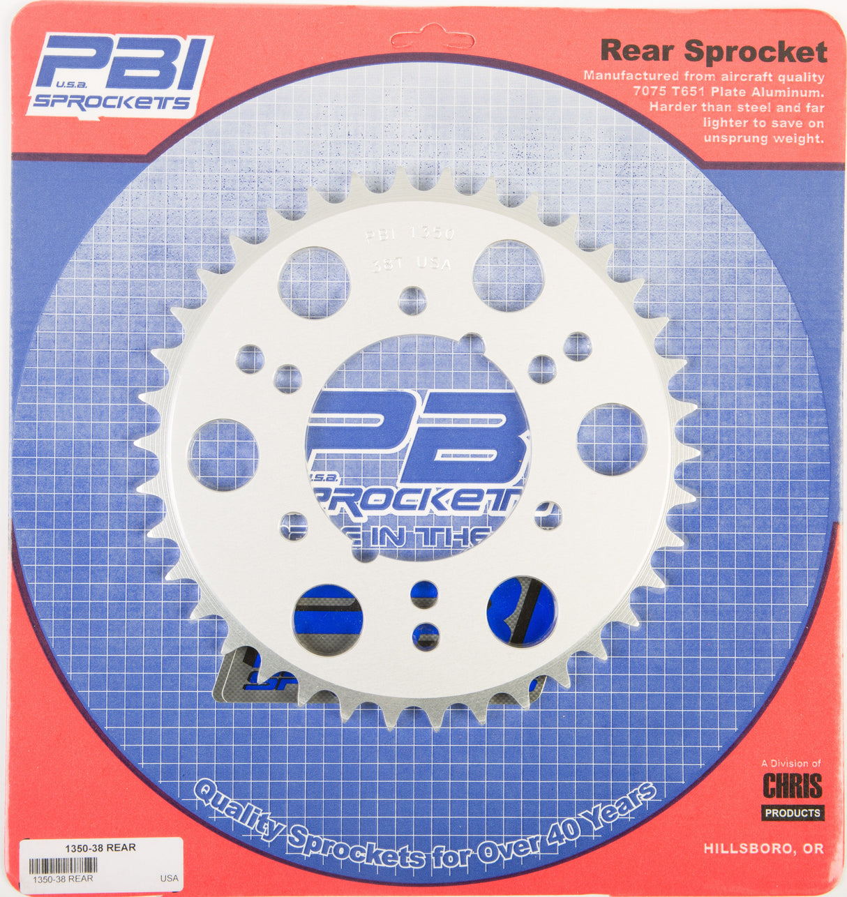 PBIRear Sprocket Aluminum 38t-520 Pol1350-38-3