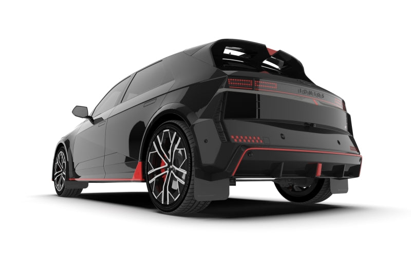 Rally Armor 2025+ Hyundai Ioniq 5 N Black Mud Flap w/ Metallic Black Logo MF117-UR-BLK-MBK