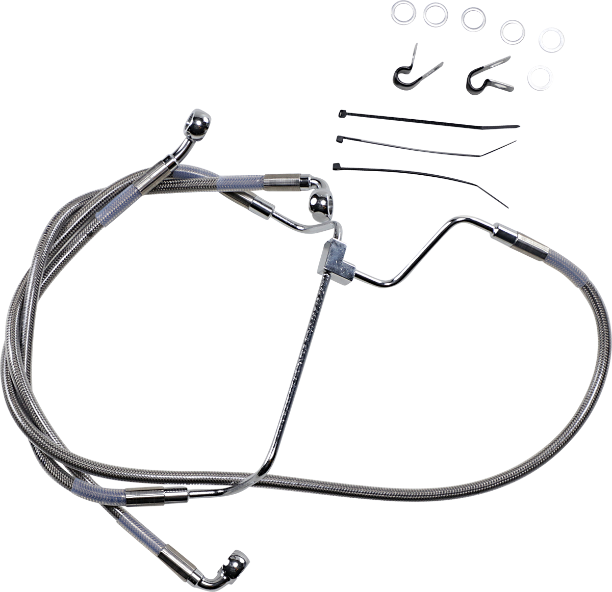 DRAG SPECIALTIES Brake Line - +2" - Stainless Steel 614085-2