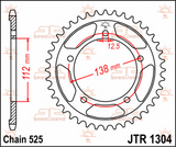 JT SPROCKETS Rear Sprocket - 44 Tooth - Honda JTR1304.44