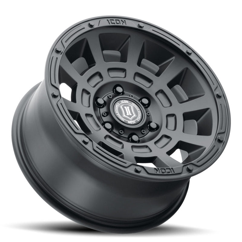 ICON Thrust 17x8.5 6x5.5 0mm Offset 4.75in BS Satin Black Wheel 2817858347SB