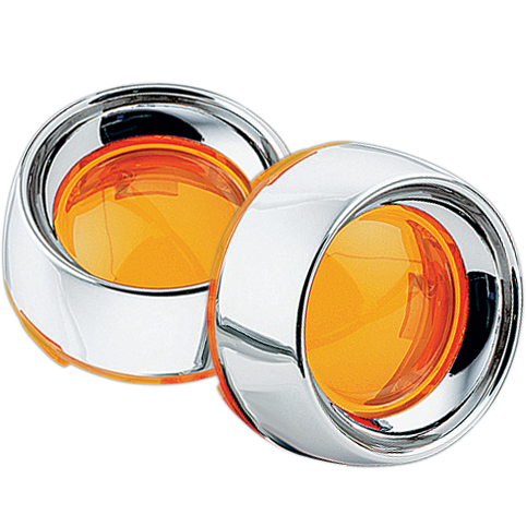 KURYAKYN Deep Dish Bezels - Chrome/Amber Lens 2108