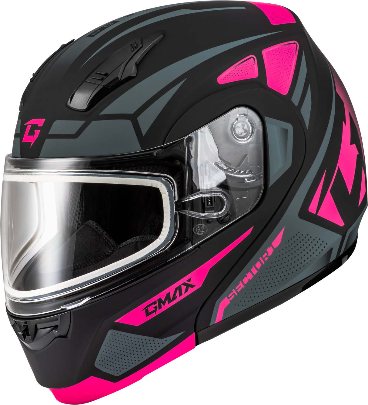 GMAX Md-04s Sector Snow Helmet Black/Pink Md M20431335