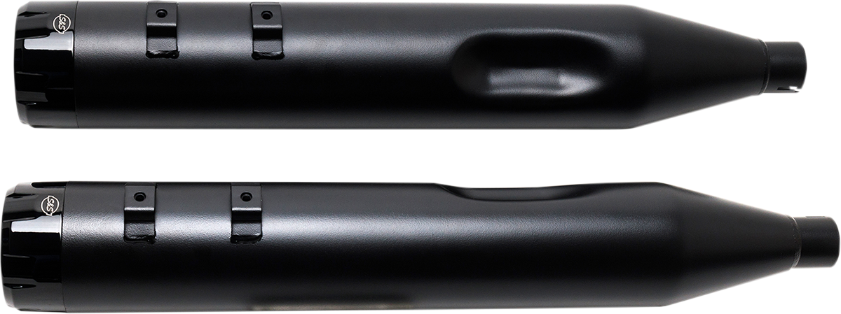 S&S CYCLE 4.5" Mufflers - Black with Black Thruster NOW HAVE ALL BLK END CAPS 550-0621