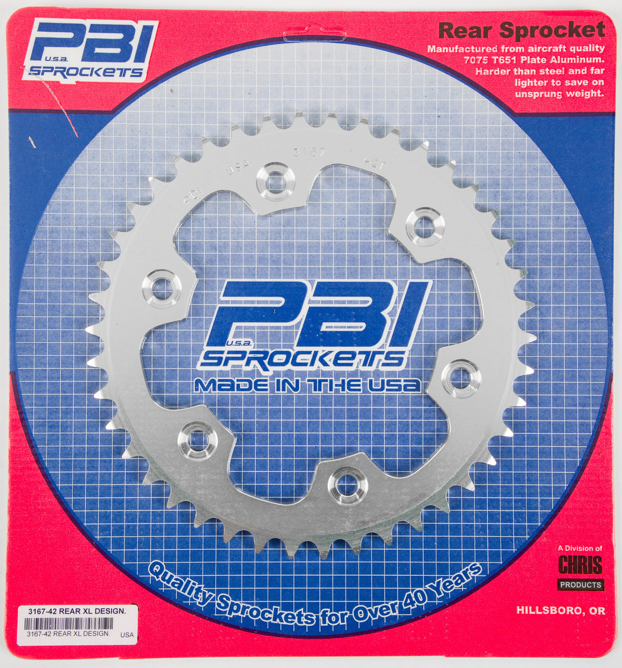 PBIRear Sprocket Aluminum 42t-520 Hon3167-42-3