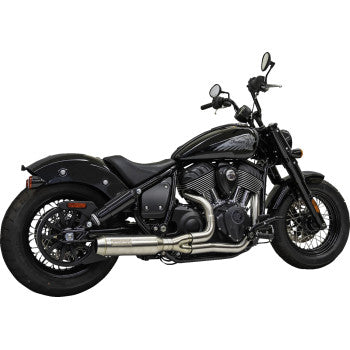 BASSANI XHAUST  2-into-1 Exhaust System with Super Bike Muffler - Stainless Steel - Black for Indian Super Chief  2022-2023 8H12SS