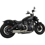 BASSANI XHAUST Sistema de escape 2 en 1 con silenciador Super Bike - Acero inoxidable - Negro para Indian Super Chief 2022-2023 8H12SS 