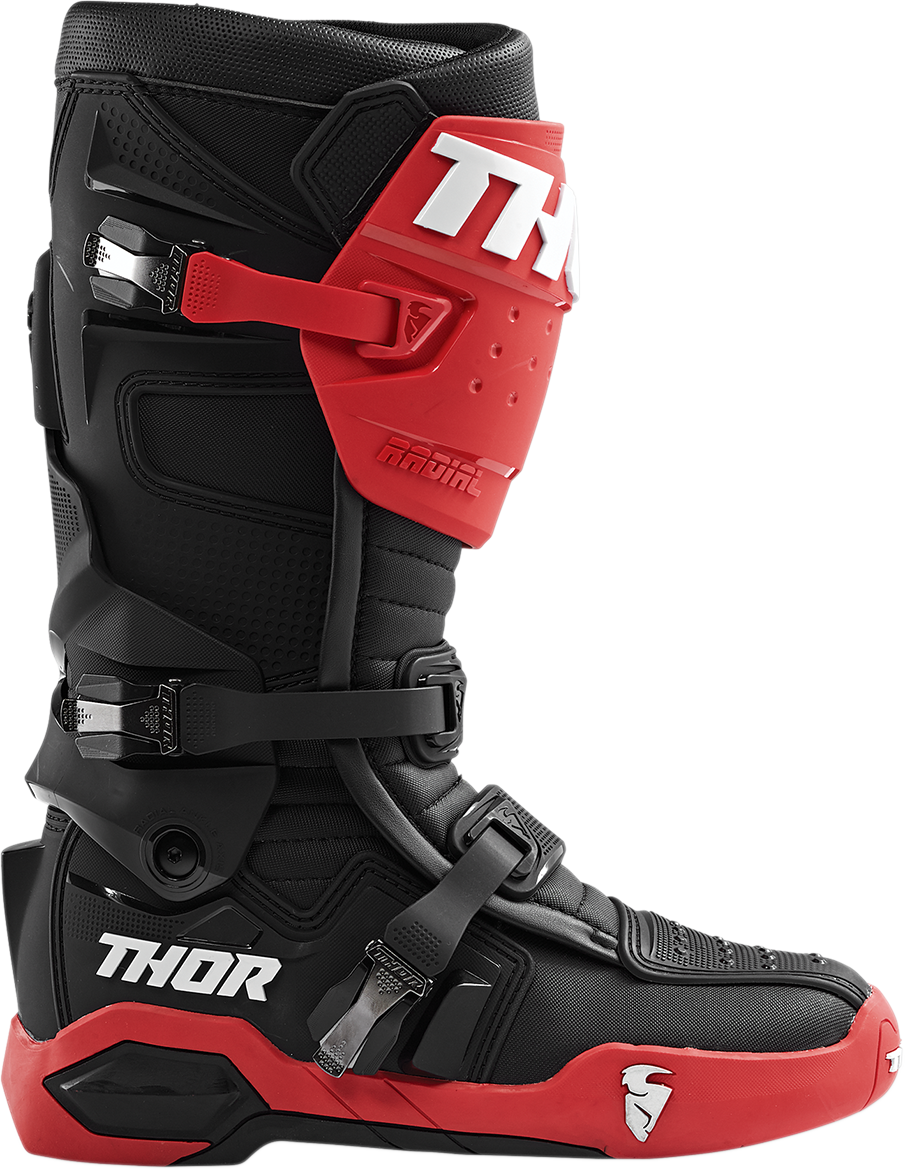 THOR Radial Boots Replacement Outsoles - Black/Red - Size 10 3430-0909