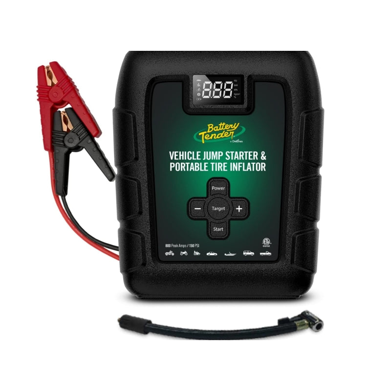 Battery Tender 800AMP Jump Starter 7200mAh Power Pack and 140 PSI Tire Inflator 030-3010-WH