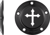 FIGURATI DESIGNS Timing Cover - 5 Hole - Cross - Black FD41-TC-5H-BLK