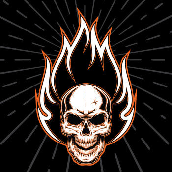 ZAN HEADGEAR Flydanna® Head Wrap - Flaming Skull Z312