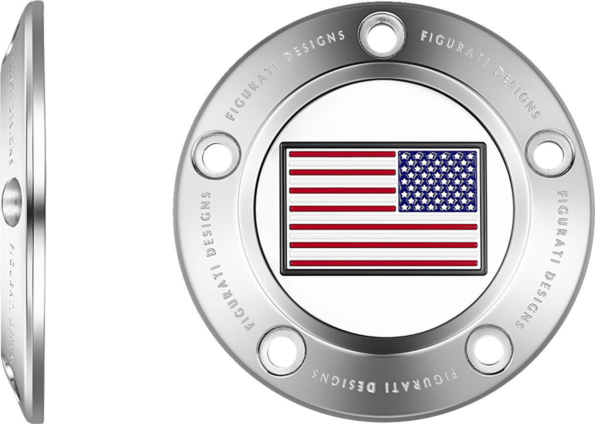 FIGURATI DESIGNS Timing Cover - 5 Hole - American - Stainless Steel FD20-TC-5H-SS