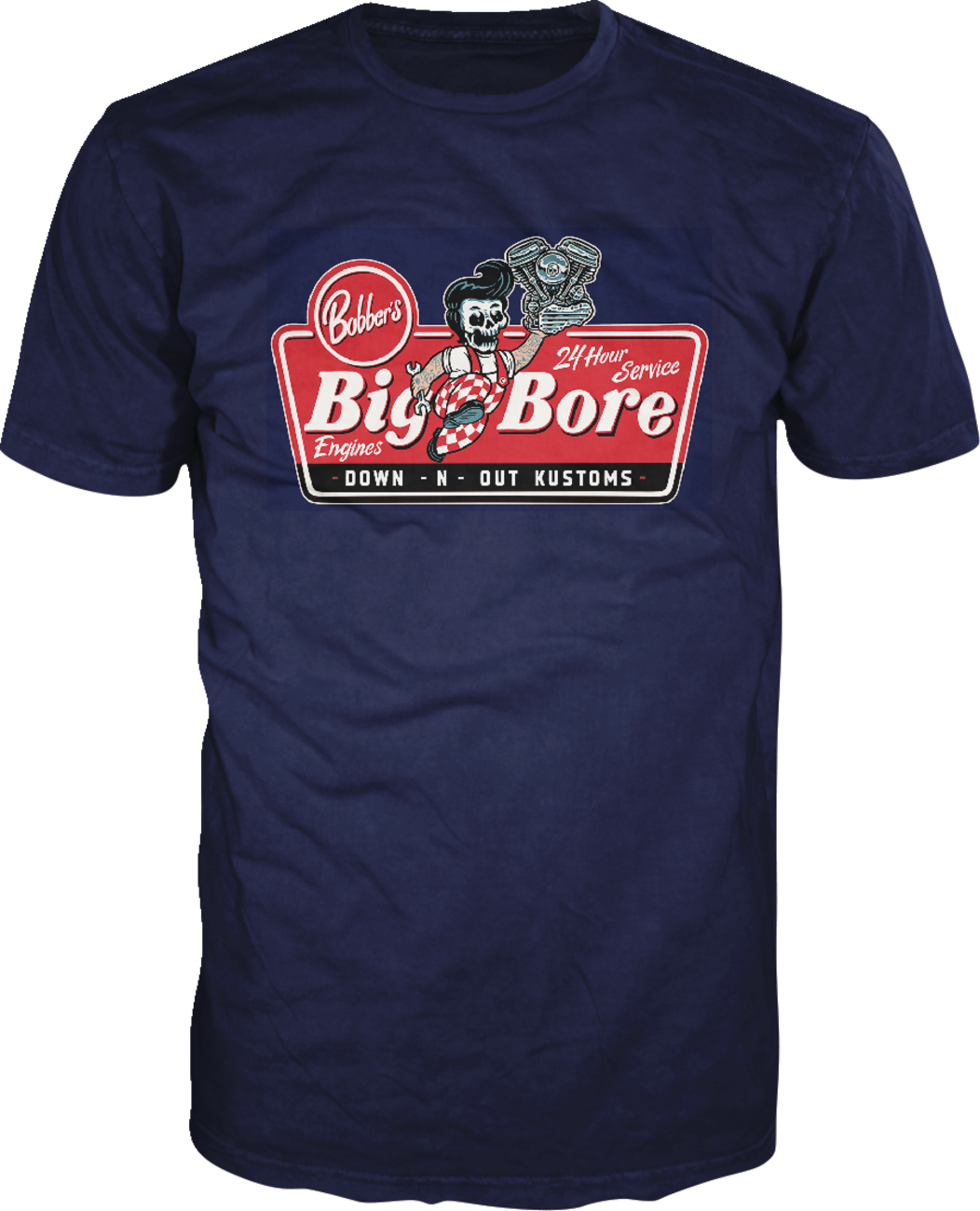 LETHAL THREAT Down-N-Out Big Bore T-Shirt - Navy - Small DT10048S