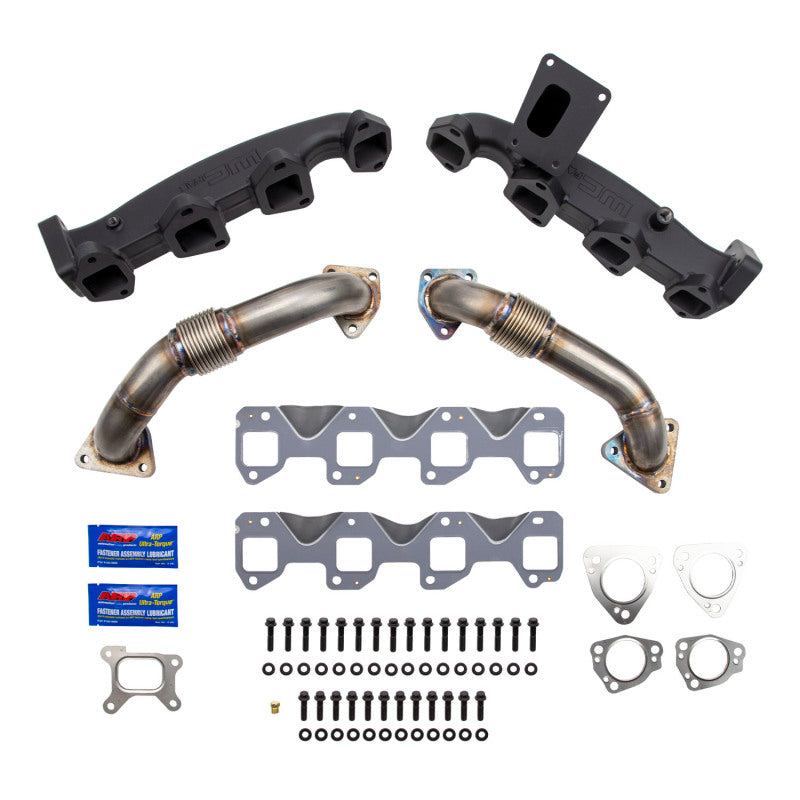 Wehrli 17-24 Chevrolet Duramax Billet Exhaust Manifold & Stainless Up Pipe Kit w/ Gaskets & Hardware WCF100226