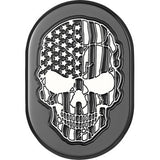 FIGURATI DESIGNS Antenna Cover - Left Rear Fender - Contrast Cut American Flag Skull - Black FD28-AC-BLK-LT