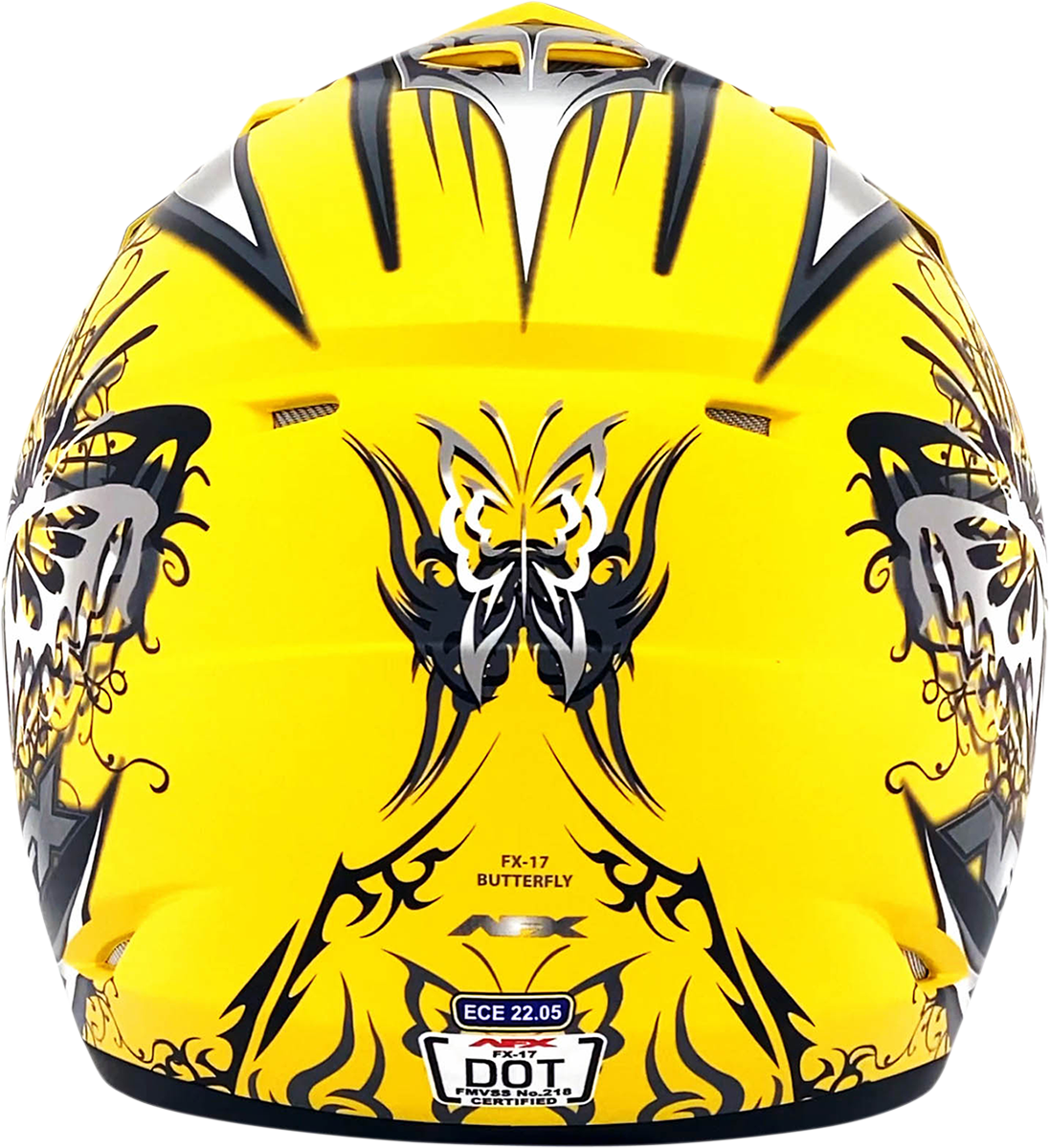 AFX FX-17 Helmet - Butterfly - Matte Yellow - Medium 0110-7133