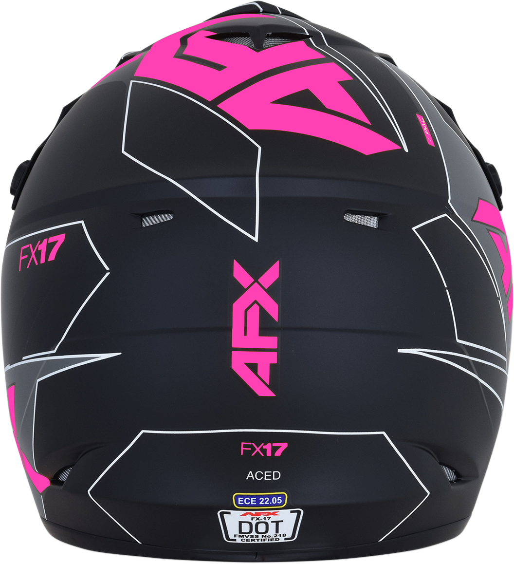 AFX FX-17 Helmet - Aced - Matte Black/Pink - XS 0110-6509