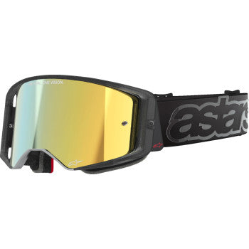 ALPINESTARS GOGGLES Supertech Vision Goggle - Vista - Black - Gold Mirror Lens  5100226-1581