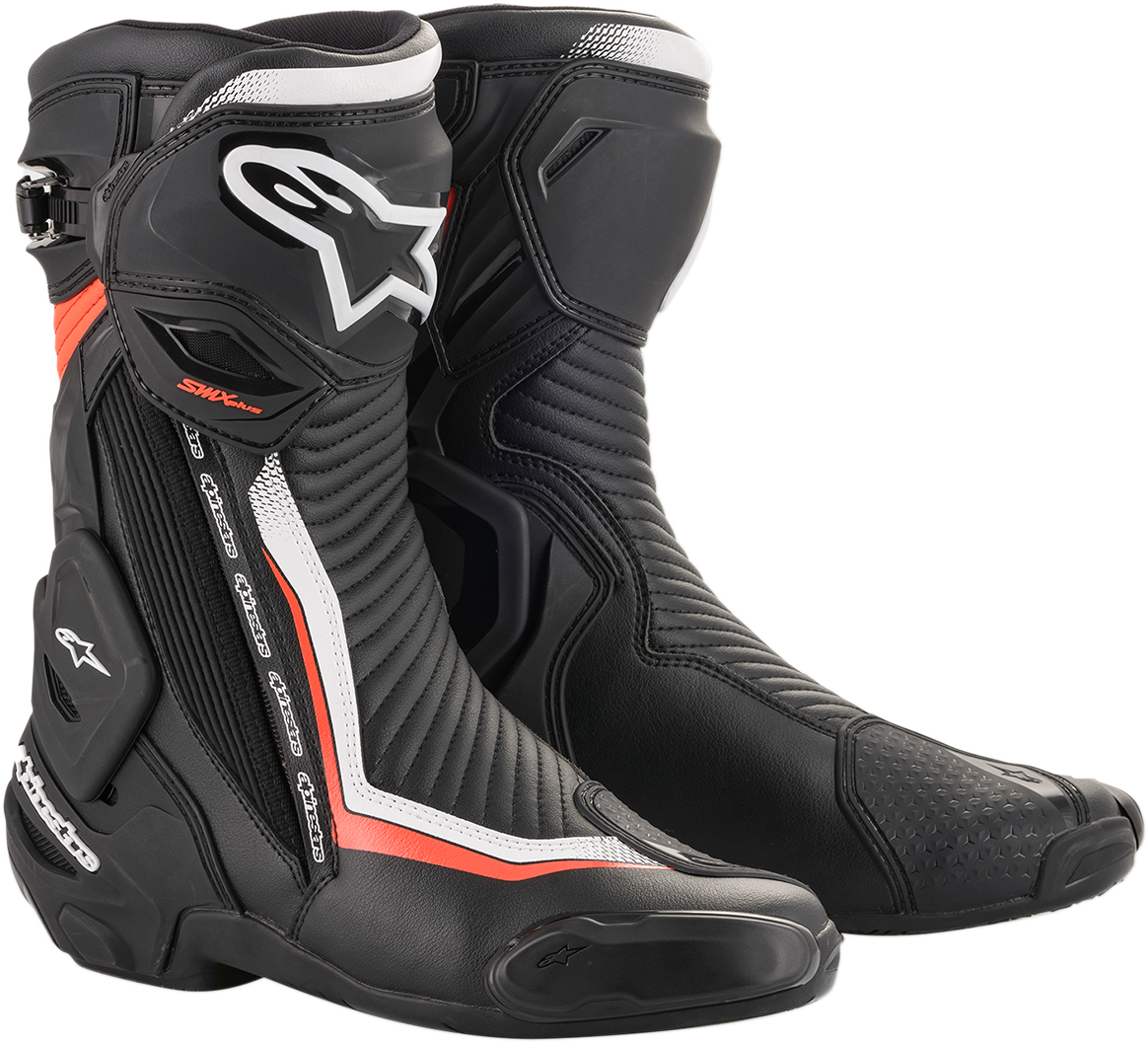 ALPINESTARS SMX+ Boots - Black/White/Red Fluorescent - US 6.5 / EU 40 2221019-1231-40