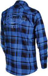 THROTTLE THREADS Long-Sleeve Flannel Shirt - Blue/Black - Small TT635S68BLSR