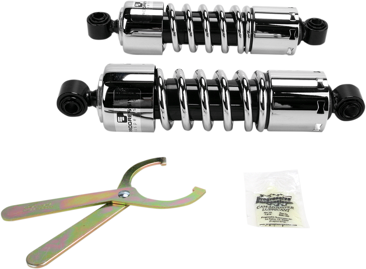 PROGRESSIVE SUSPENSION 412 Series Shock - 11" - Standard - Chrome - Dyna 412-4037C