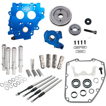 S&S CYCLE Cam Chest Kit without Cams - Gear Drive - Oil Cooled - Chrome Pushrods - Twin Cam 310-1267