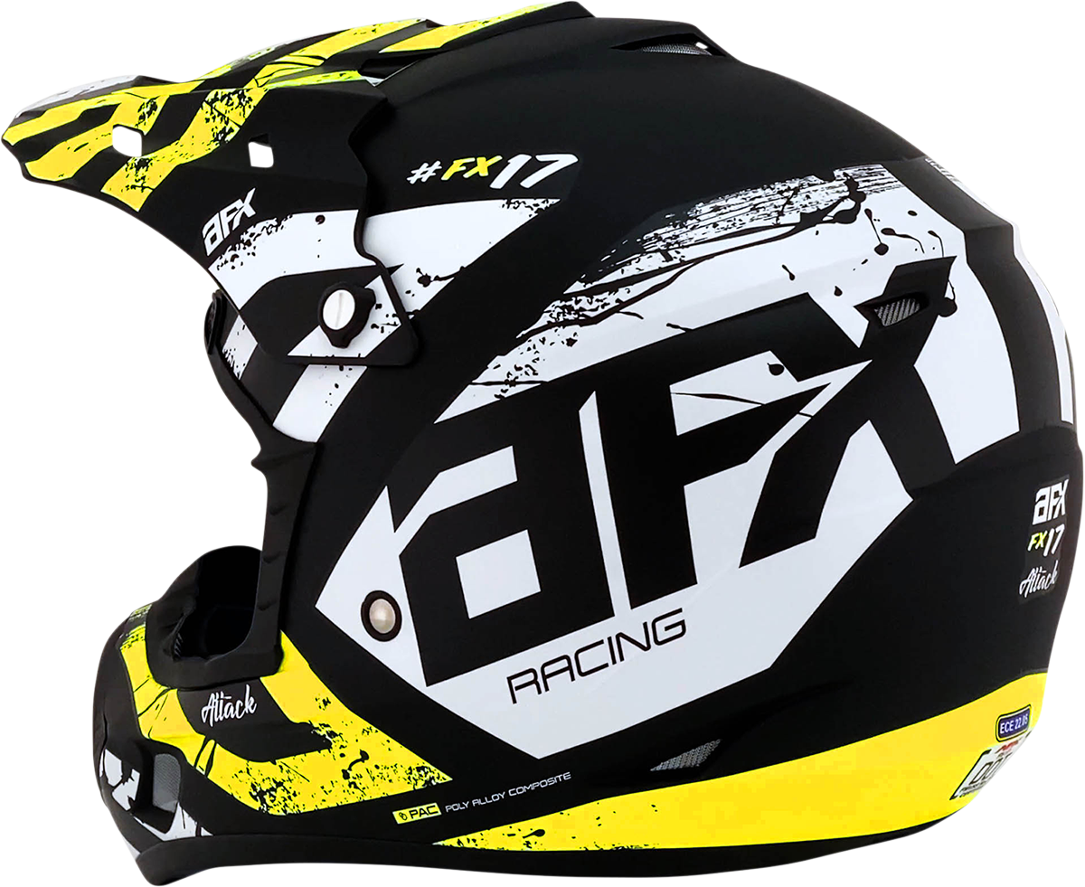 AFX FX-17 Helmet - Attack - Matte Black/Hi-Vis Yellow - 2XL 0110-7177