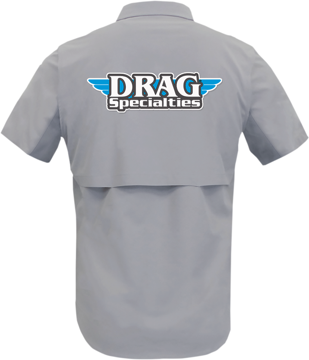 THROTTLE THREADS Drag Specialties Vented Shop Shirt - Gray - Small DRG31ST26GYSM