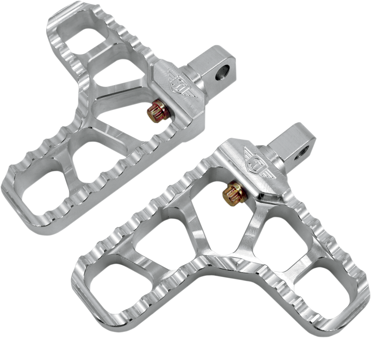 JOKER MACHINE Adjustable Serrated Footpegs - With Heel - Clear 08-62-1