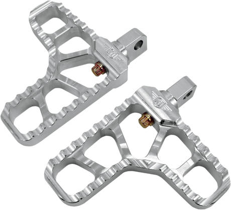 JOKER MACHINE Adjustable Serrated Footpegs - With Heel - Clear 08-62-1