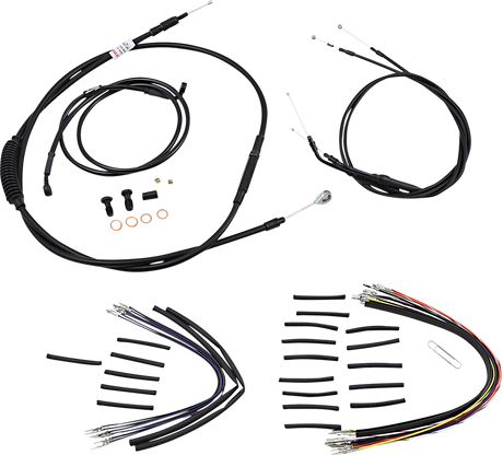 BURLY BRAND Cable Kit - Jail Bar - 14" Handlebars - Black Vinyl B30-1148