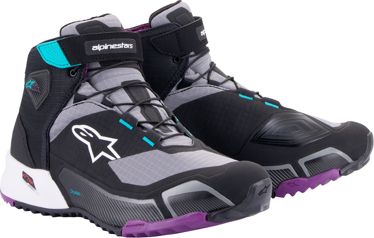 ALPINESTARS Stella CR-X Drystar® Shoes - Black/Gray/Teal/Purple - US 5 261152313705