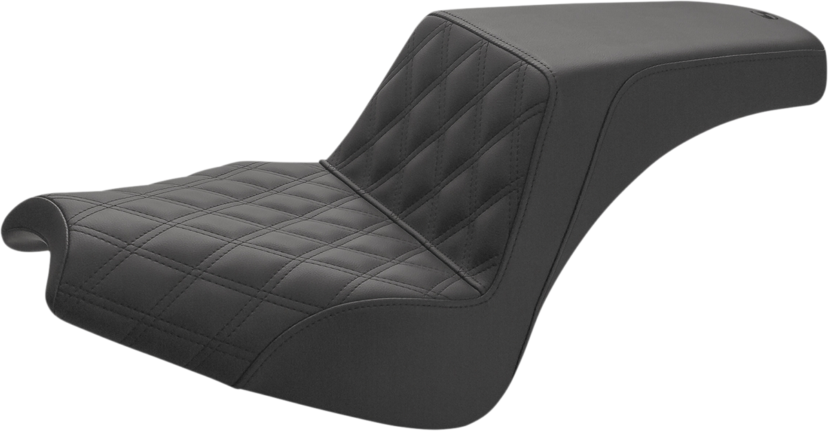 SADDLEMEN Step Up Seat - Front Lattice/Rear Smooth - Black - Chief I21-04-172