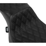 DRAG SPECIALTIES Performance Predator 2-Up Seat - Vinyl - Black Double Diamond Stitch - FLHX/FLTR '23-'24 0801-1941