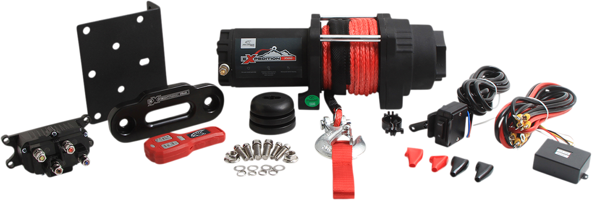 ALL BALLS Winch - 3500 LB - Synthetic Rope - 4 Bolt 431-01024