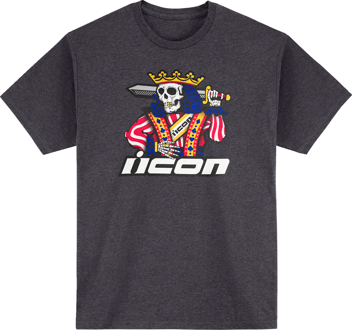 ICON Suicide King T-Shirt - Heather Charcoal - Small 3030-21944