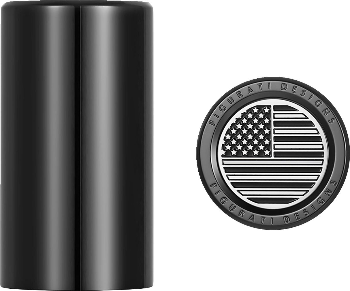 FIGURATI DESIGNS Docking Hardware Covers - American Flag - Long - Contrast Cut - Black FD26-DC-2545-BK