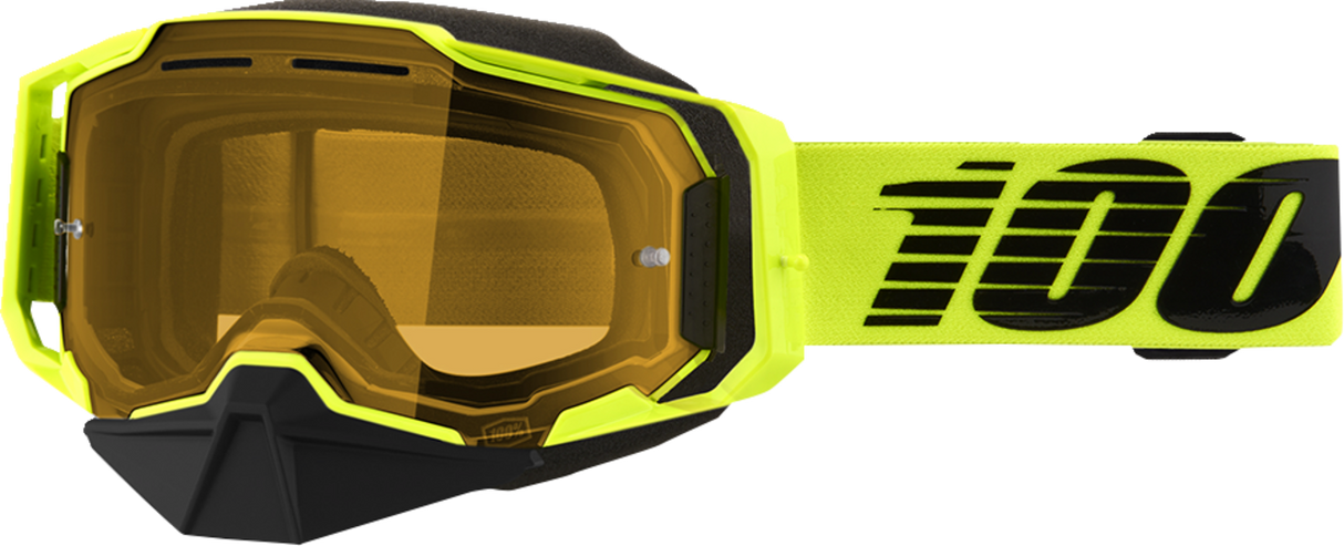 100% Armega Snow Goggles - Nuclear Citrus - Yellow 50007-00003