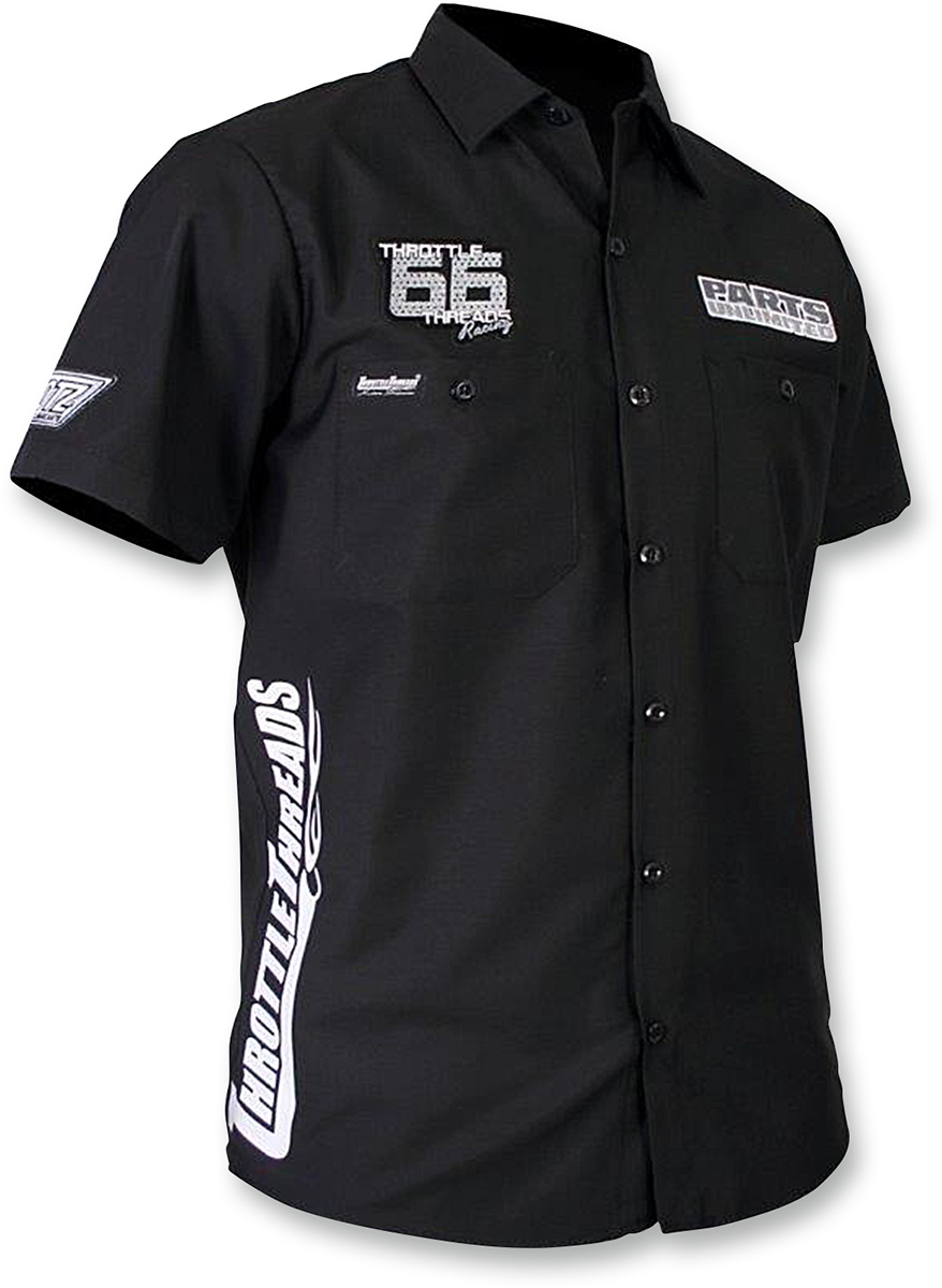 THROTTLE THREADS Throttle Threads Snow Shop Shirt - Black - Small TT430S24BKSR