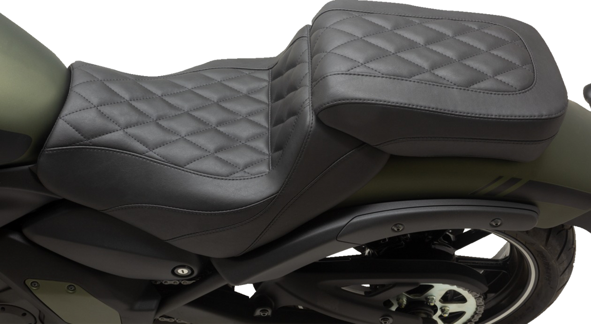 MUSTANG Squareback Seat - Passenger - Black - Diamond Stitch - Vulcan S '15-'23 76431