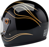 BILTWELL Gringo S Helmet - Gloss Black Flames - Large 1003-567-504