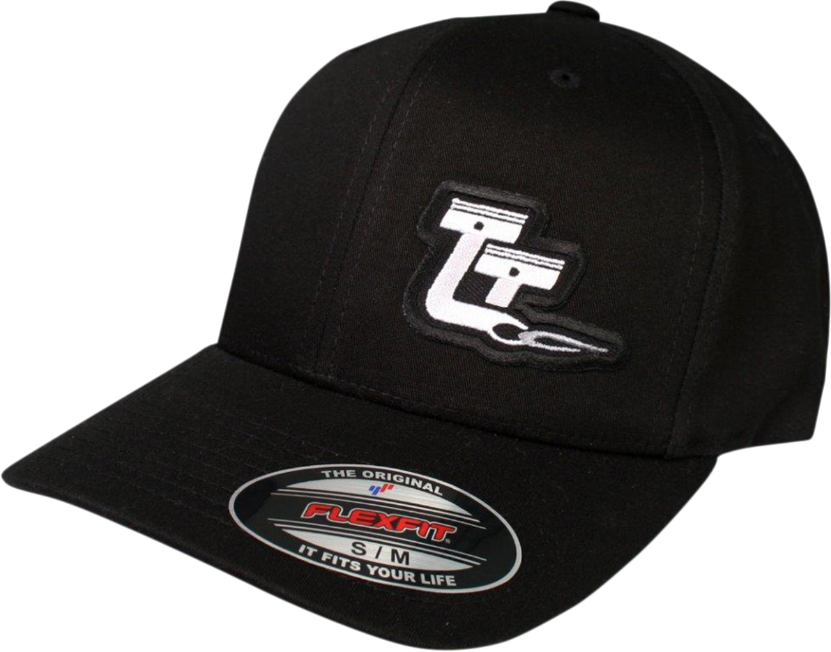 THROTTLE THREADS Throttle Threads Curved Bill Hat - Black - Small/Medium TT446H51BKSM