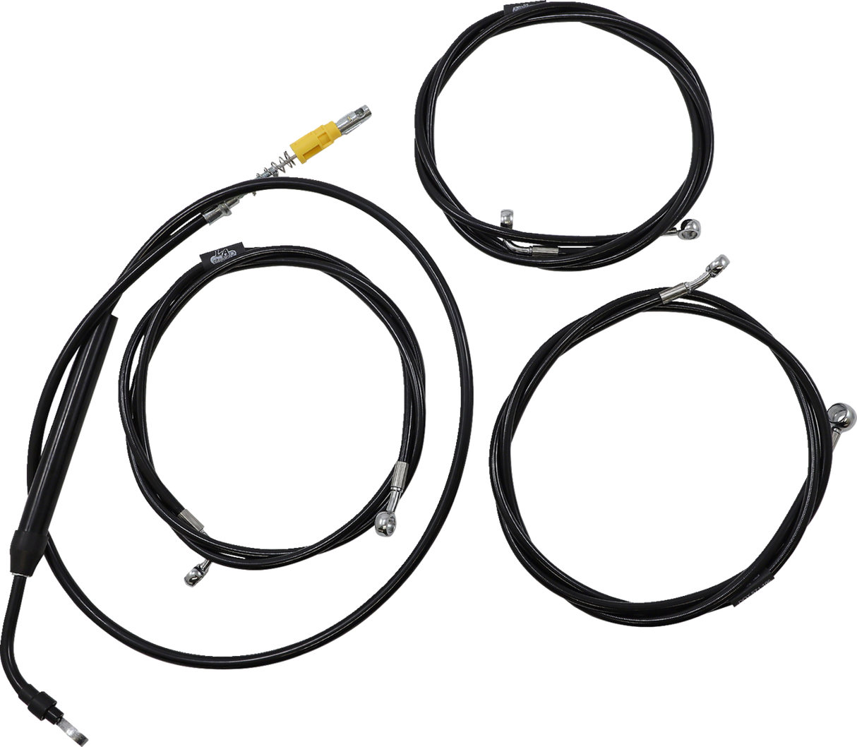 LA CHOPPERS Handlebar Cable/Brake Line Kit - 15" - 17" Ape Hanger Handlebars - Black Vinyl LA-8056KT-16B