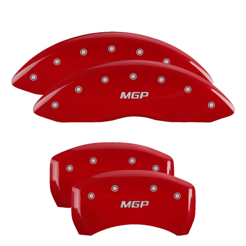 MGP 4 Caliper Covers Engraved Front & Rear MGP Red finish silver ch 22224SMGPRD