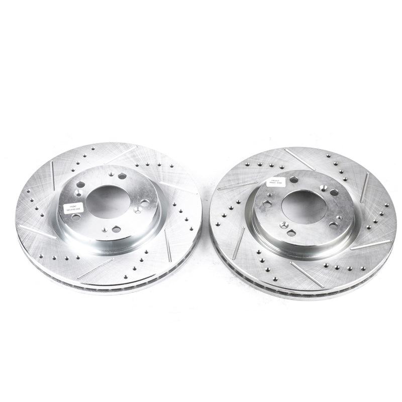 Power Stop 06-12 Mitsubishi Eclipse Front Evolution Drilled & Slotted Rotors - Pair