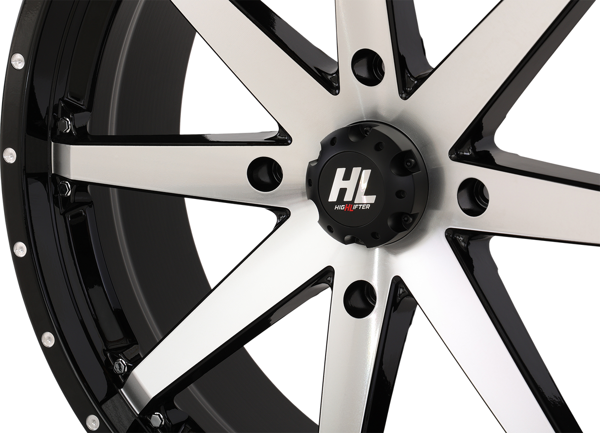 HIGH LIFTER Wheel - HL10 - Front/Rear - Gloss Black w/Machined - 20x7 - 4/156 - 4+3 (+10 mm) 20HL10-1156